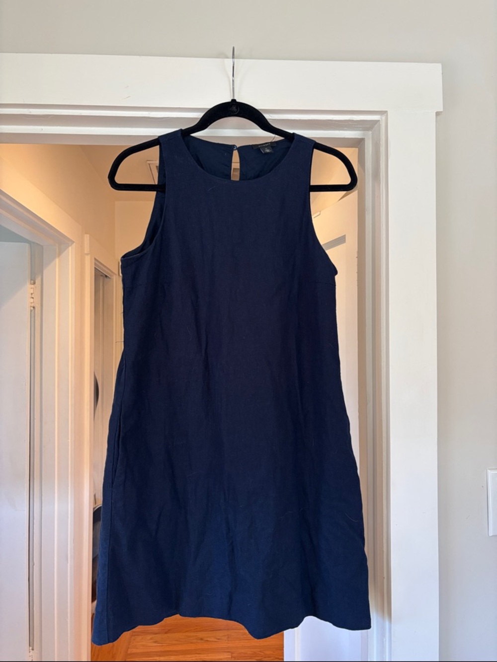 Halogen Navy Sleeveless A-Line Mini Dress w pockets